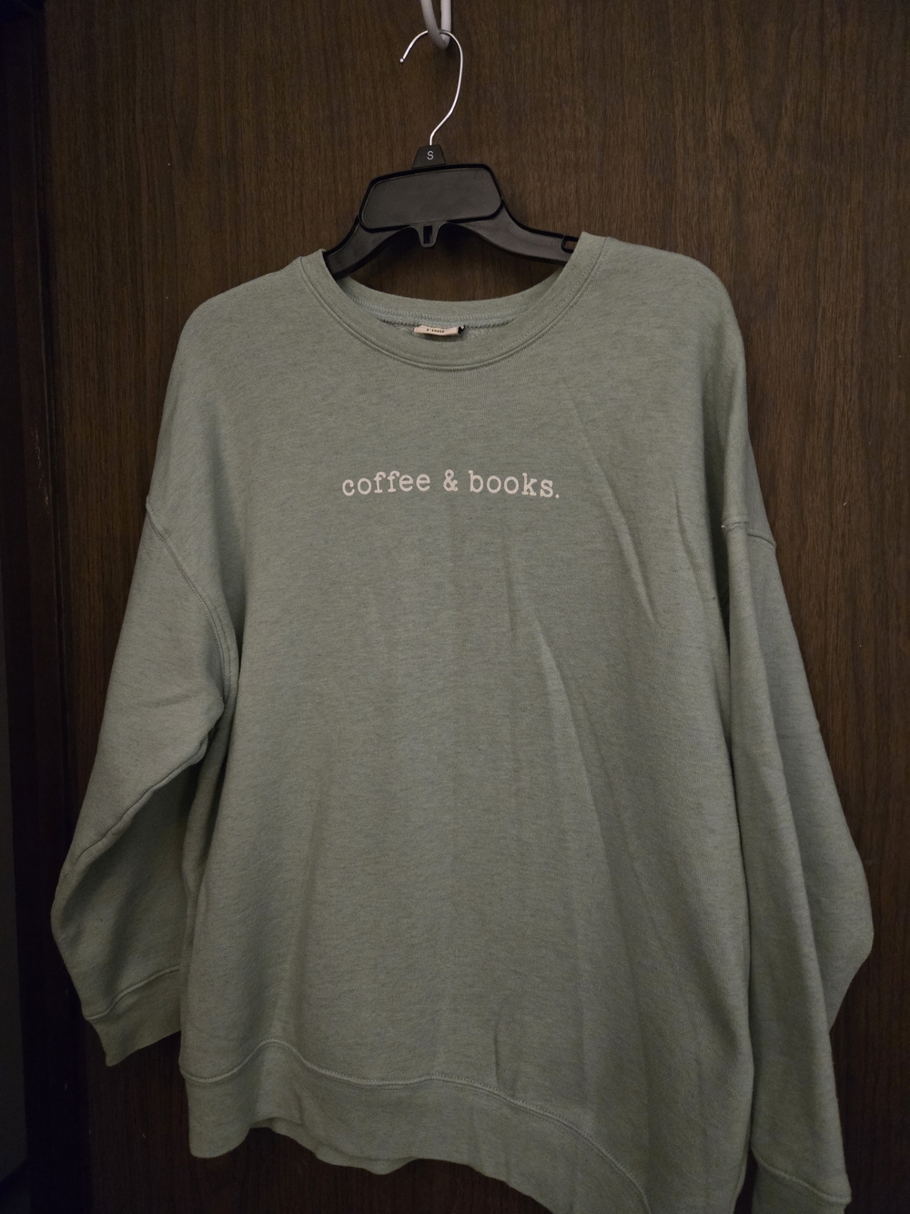 Coffee & Books Sage Green Crewneck Sweatshirt